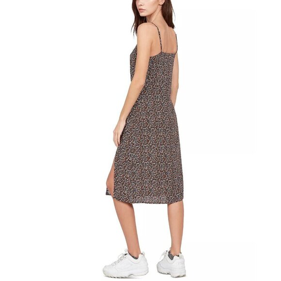 Volcom Juniors Large Floral Print Hey Stone Hey Slit-Front Midi Dress Black $55 - Picture 3 of 10